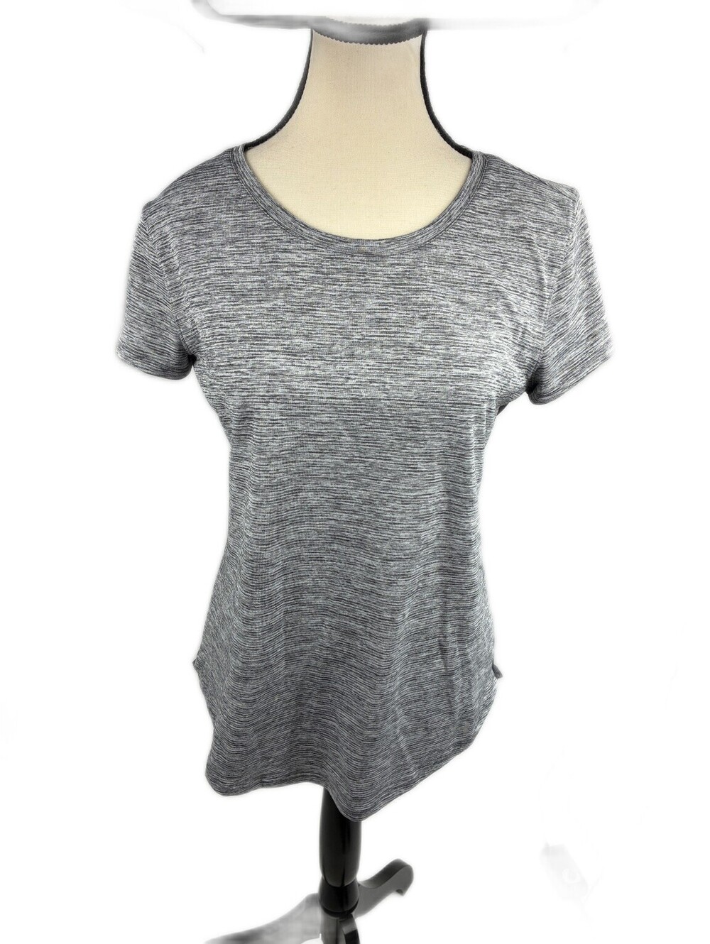 Under Armour Womens HeatGear Heather Gray Activewear T-Shirt Short Sleeve Top M